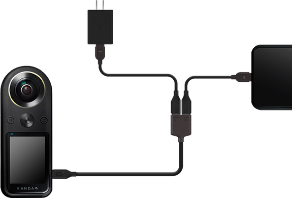 Адаптер KanDao QooCam 8K 2 in 1 USB cable with dual type C ports (for live streaming via Android cellphone, release in April 15th)
